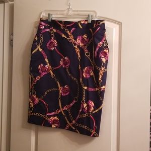 Blue equestrian themed skirt